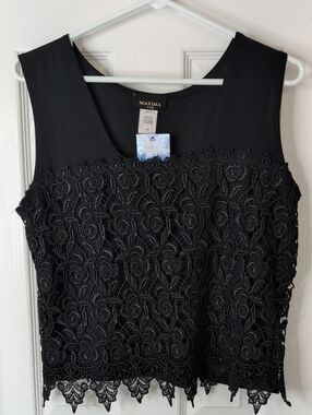 Vintage Maxima USA Lace Crop Tank Size 1X